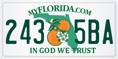 FL license plate 2435BA