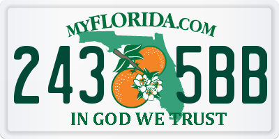 FL license plate 2435BB