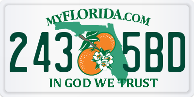 FL license plate 2435BD
