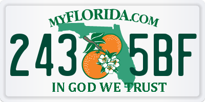 FL license plate 2435BF
