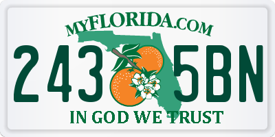FL license plate 2435BN