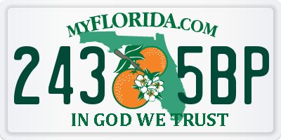 FL license plate 2435BP