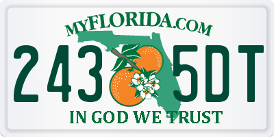 FL license plate 2435DT