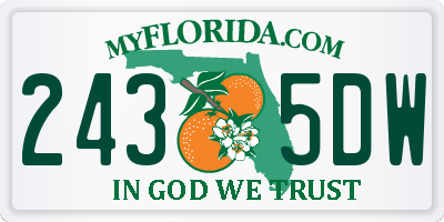FL license plate 2435DW