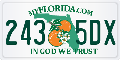 FL license plate 2435DX
