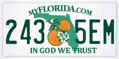FL license plate 2435EM