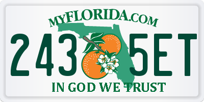 FL license plate 2435ET