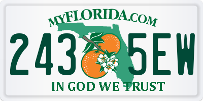 FL license plate 2435EW