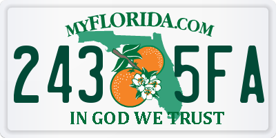 FL license plate 2435FA