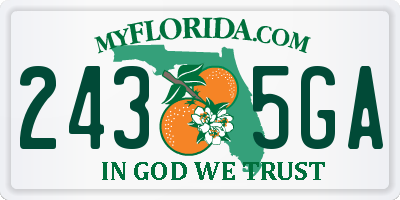 FL license plate 2435GA