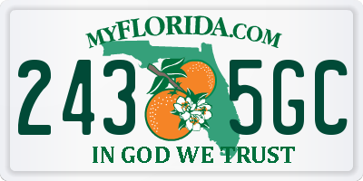 FL license plate 2435GC