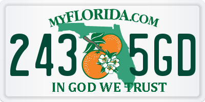 FL license plate 2435GD