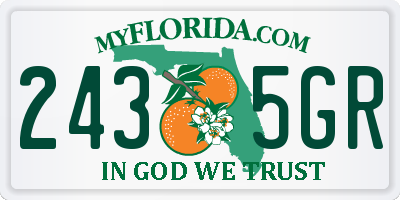 FL license plate 2435GR