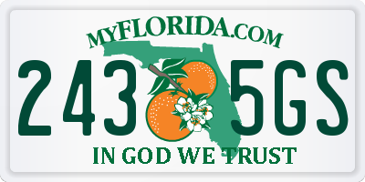 FL license plate 2435GS