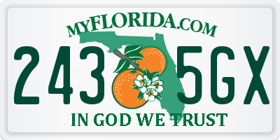 FL license plate 2435GX