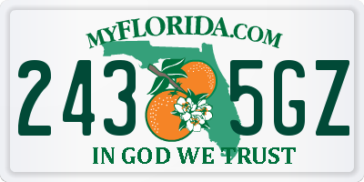 FL license plate 2435GZ