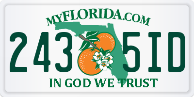 FL license plate 2435ID
