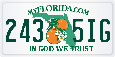 FL license plate 2435IG