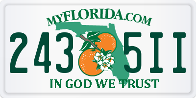 FL license plate 2435II
