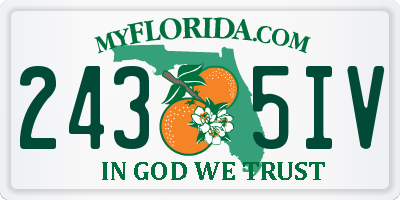 FL license plate 2435IV