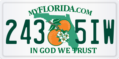 FL license plate 2435IW