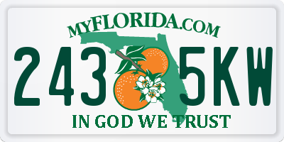 FL license plate 2435KW