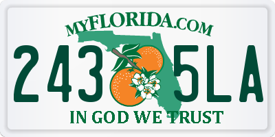 FL license plate 2435LA