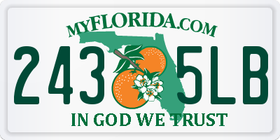 FL license plate 2435LB