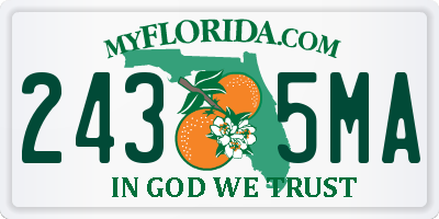 FL license plate 2435MA