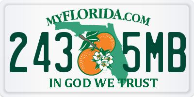 FL license plate 2435MB