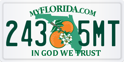 FL license plate 2435MT