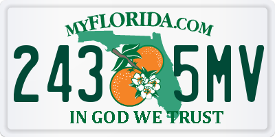 FL license plate 2435MV