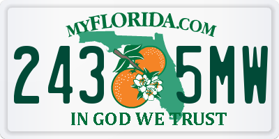FL license plate 2435MW