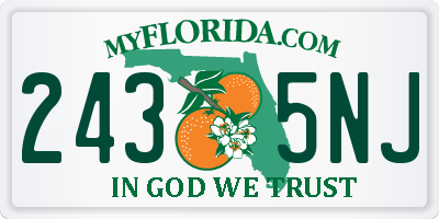 FL license plate 2435NJ