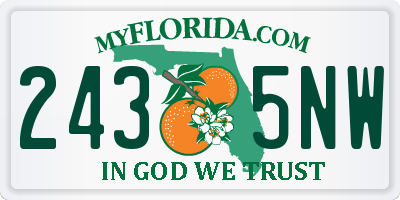 FL license plate 2435NW