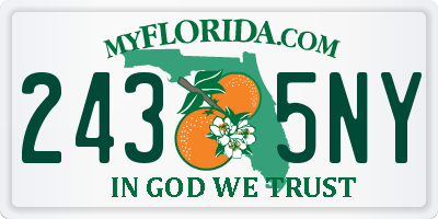 FL license plate 2435NY