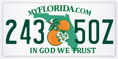 FL license plate 2435OZ
