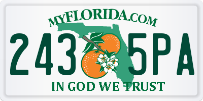 FL license plate 2435PA
