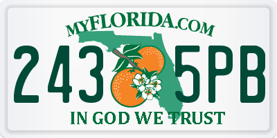 FL license plate 2435PB