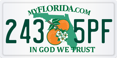 FL license plate 2435PF