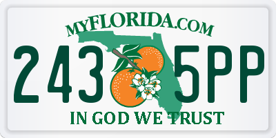 FL license plate 2435PP