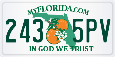 FL license plate 2435PV