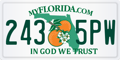 FL license plate 2435PW