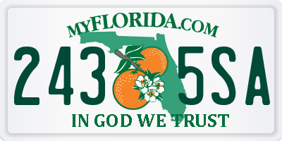 FL license plate 2435SA