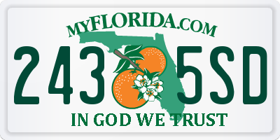 FL license plate 2435SD