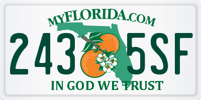 FL license plate 2435SF