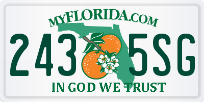 FL license plate 2435SG