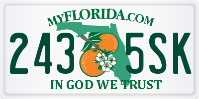 FL license plate 2435SK