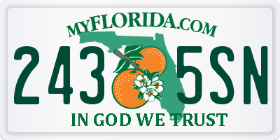 FL license plate 2435SN