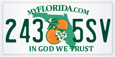 FL license plate 2435SV